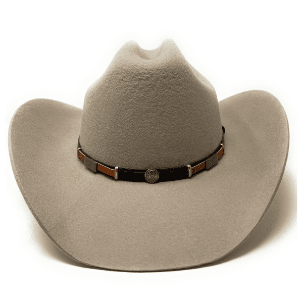 Cattleman Western Cowboy Hat with black and brown leather band - Sand - Image 2