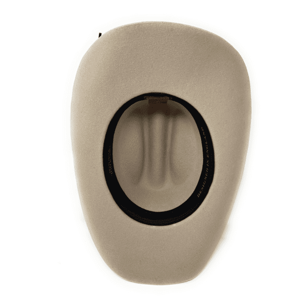 Cattleman Western Cowboy Hat with black and brown leather band - Sand - Image 4