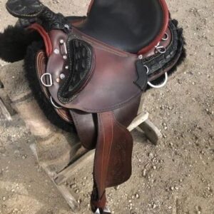 Colin Fox Croc Saddle, Colin Dangaard Fox Poley exotic saddle, Croc lined Australian stock saddle for sale, Australian Stock Saddle Company custom builds